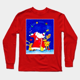 Santa Claus Christmas Print Long Sleeve T-Shirt